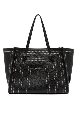 Black maxi grain leather shopping bag GIANNI CHIARINI | BS11720TKLCNC232